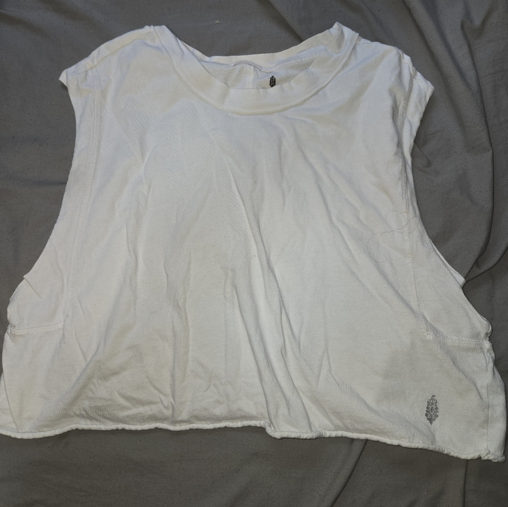 White Free People Muscle Tank